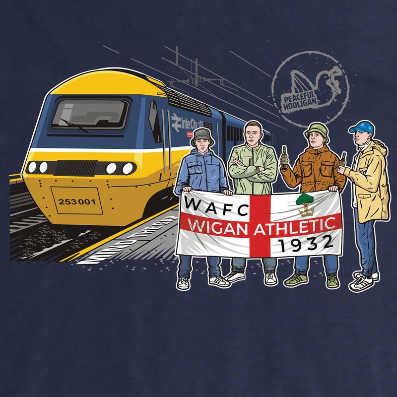 Wigan Athletic Excursions Hoodie Navy - Peaceful Hooligan 