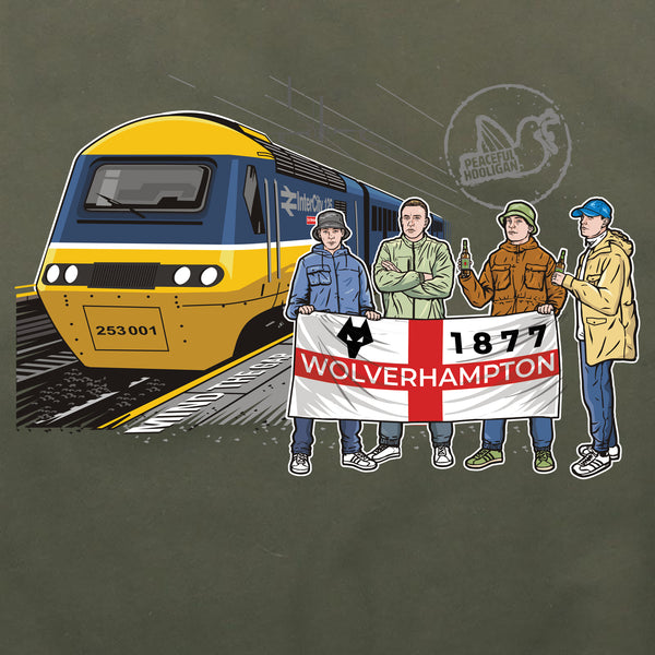 Wolverhampton Wanderers Excursions Hoodie Olive - Peaceful Hooligan 