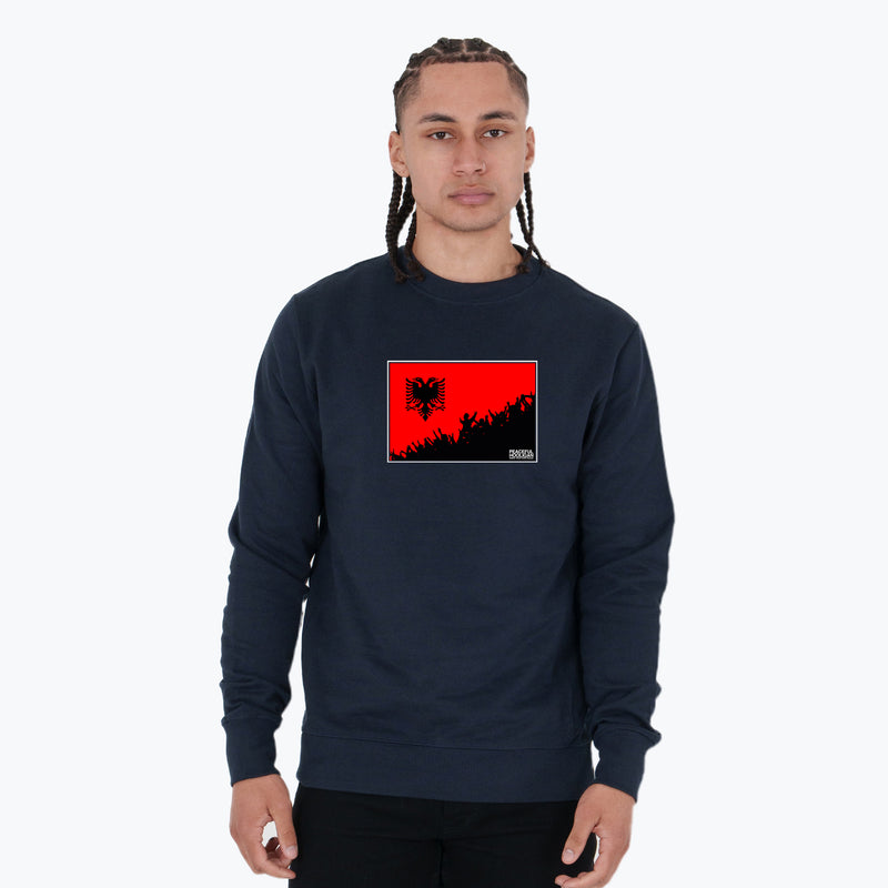 Albania Fanatics Sweatshirt Navy - Peaceful Hooligan 