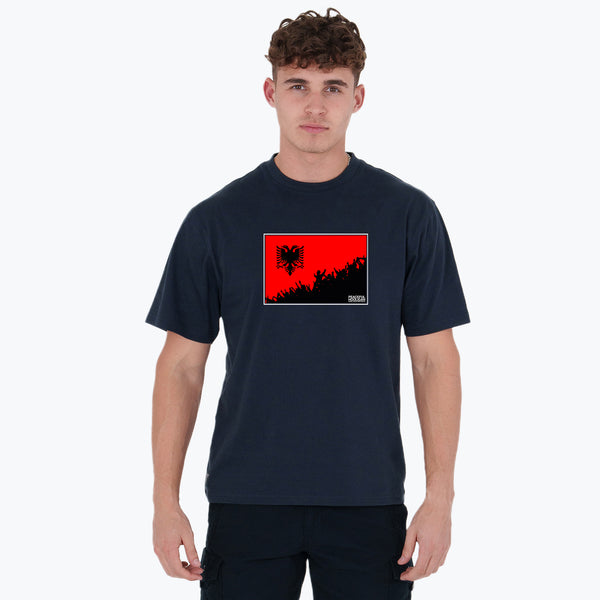 Albania Fanatics T-Shirt Navy - Peaceful Hooligan 