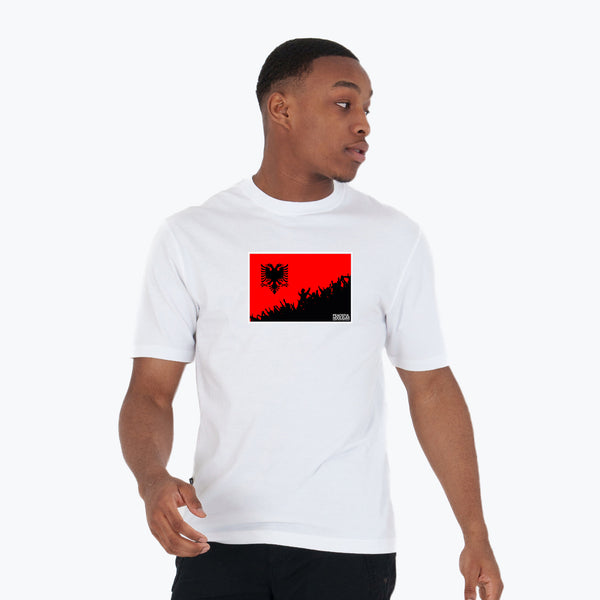 Albania Fanatics T-Shirt White - Peaceful Hooligan 