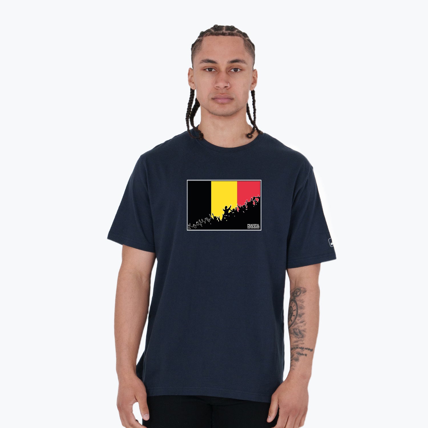Belgium Fanatics T-Shirt Navy - Peaceful Hooligan 