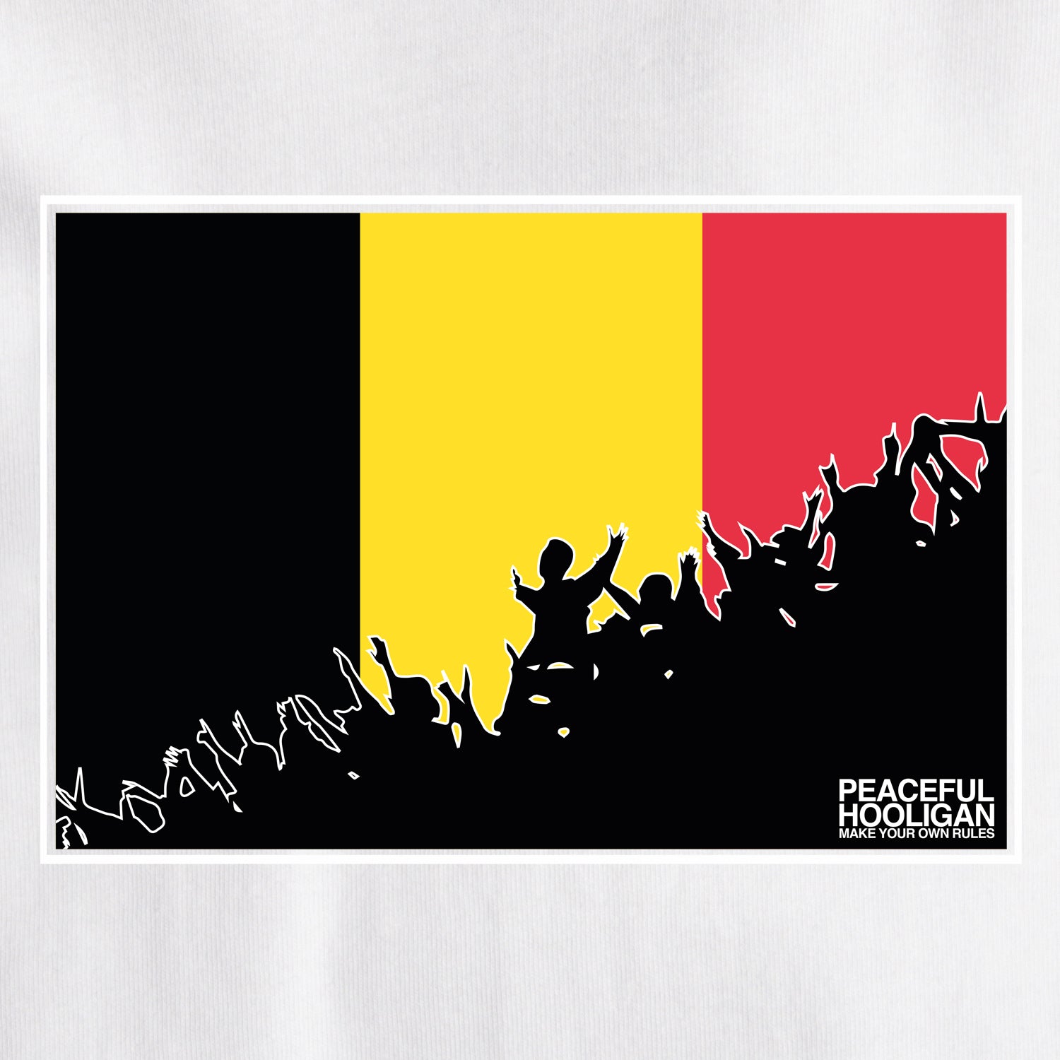 Belgium Fanatics T-Shirt White - Peaceful Hooligan 