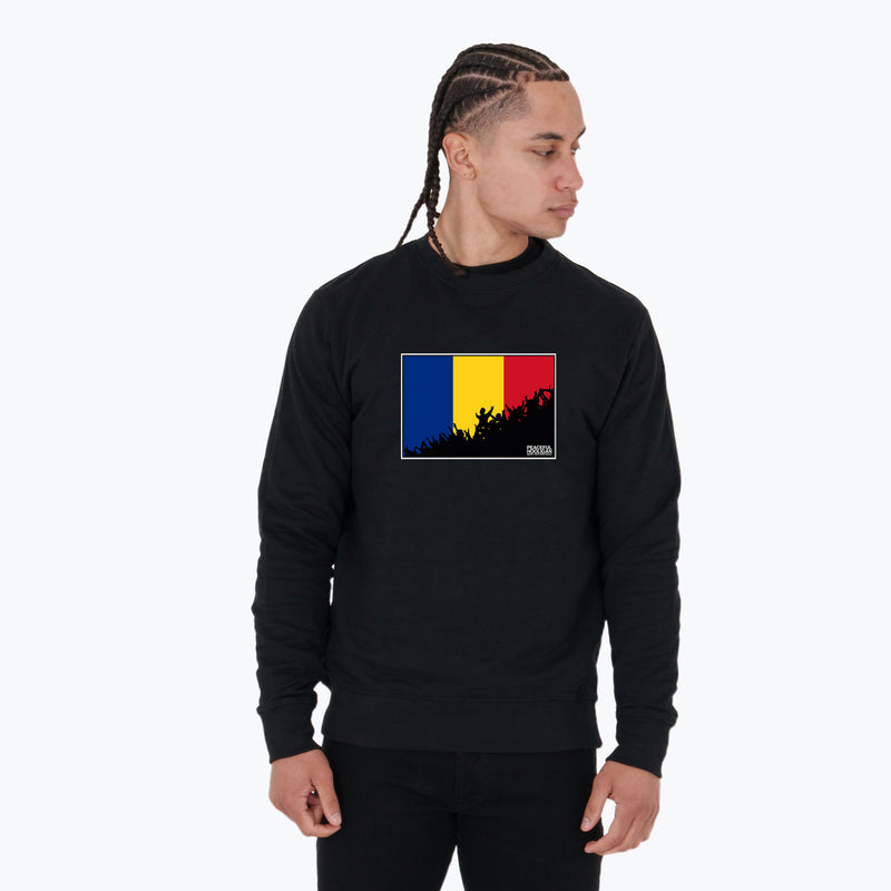 Romania Fanatics Sweatshirt Black - Peaceful Hooligan 