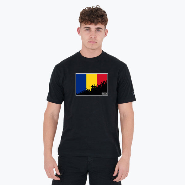 Romania Fanatics T-Shirt Black - Peaceful Hooligan 