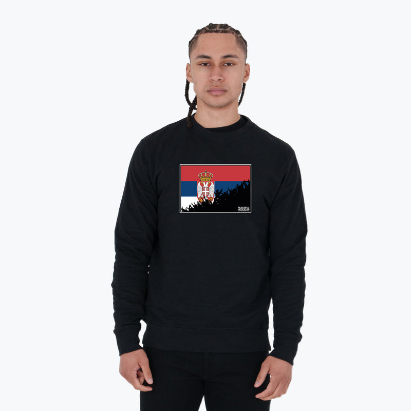 Serbia Fanatics Sweatshirt Black - Peaceful Hooligan 