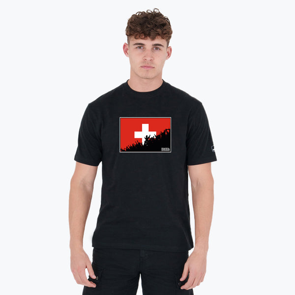 Switzerland Fanatics T-Shirt Black - Peaceful Hooligan 