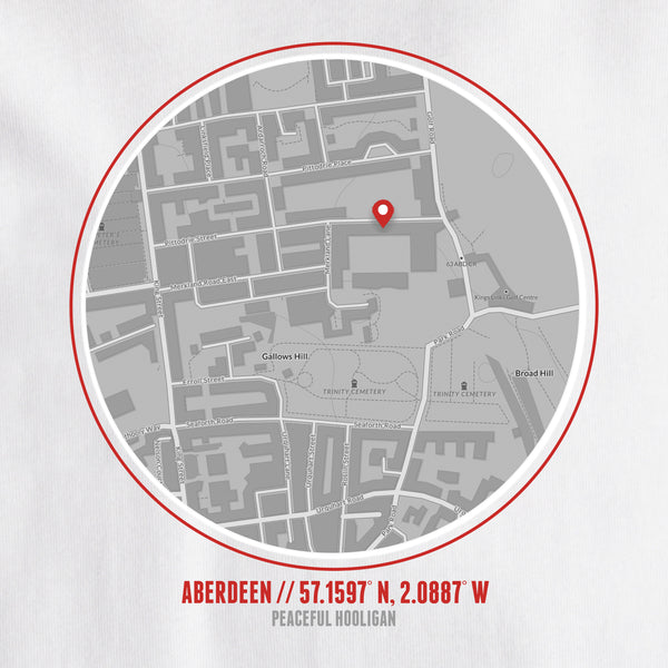 Aberdeen Location T-Shirt White - Peaceful Hooligan 