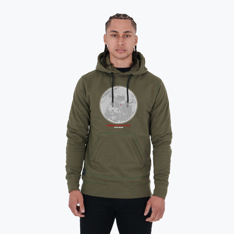 Accrington Stanley Location Hoodie Olive - Peaceful Hooligan 