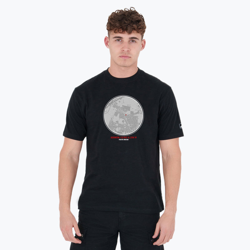 Accrington Stanley Location T-Shirt Black - Peaceful Hooligan 