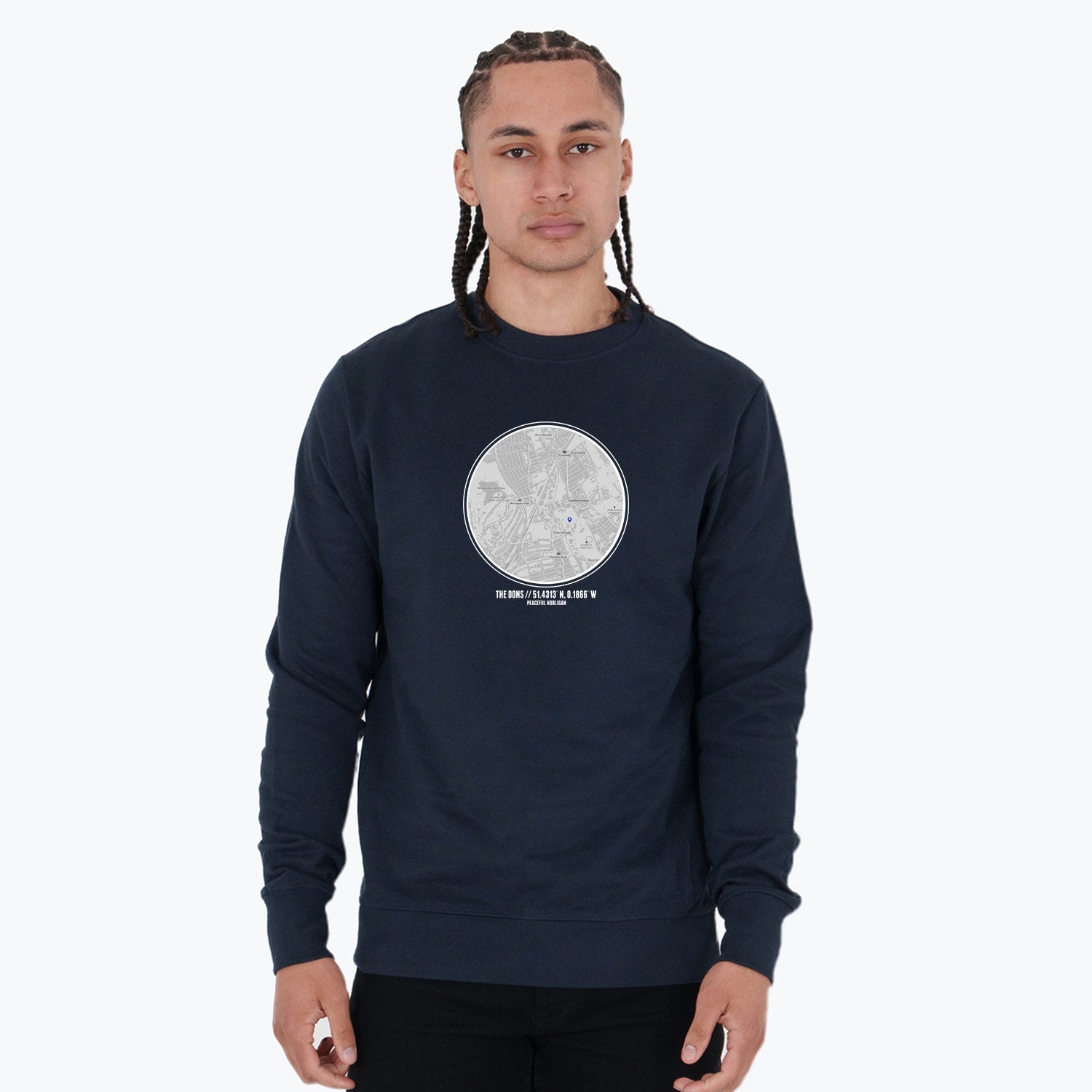 The Dons Location Sweatshirt Navy - Peaceful Hooligan 