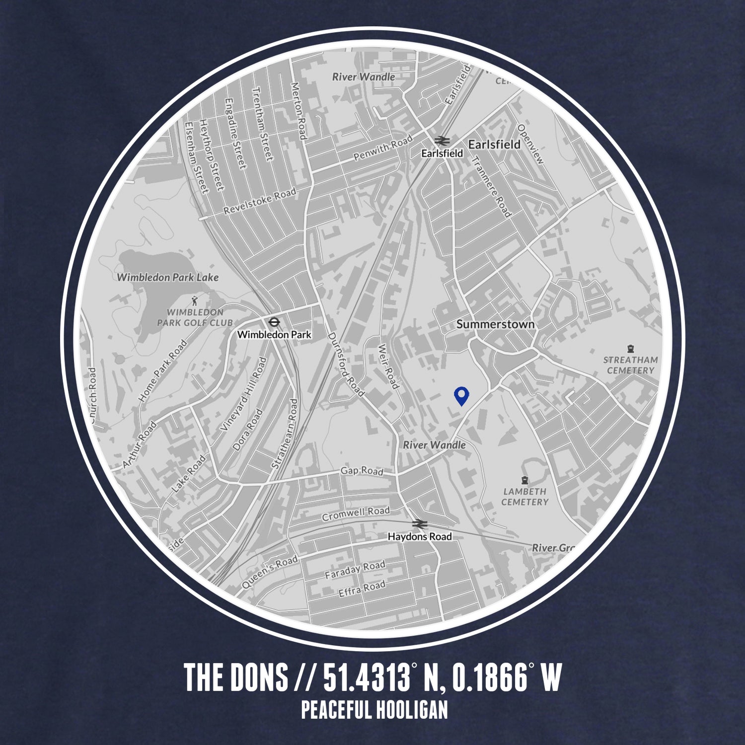 The Dons Location Sweatshirt Navy - Peaceful Hooligan 