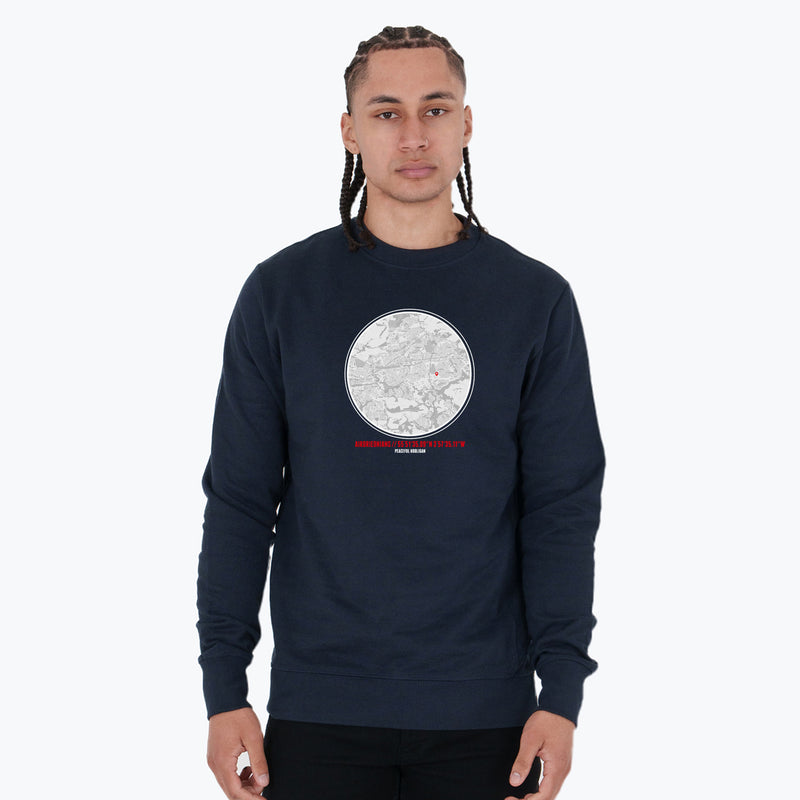 Airdrieonians Location Sweatshirt Navy - Peaceful Hooligan 