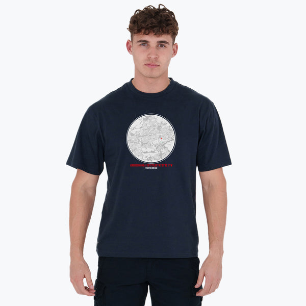 Airdrieonians Location T-Shirt Navy - Peaceful Hooligan 