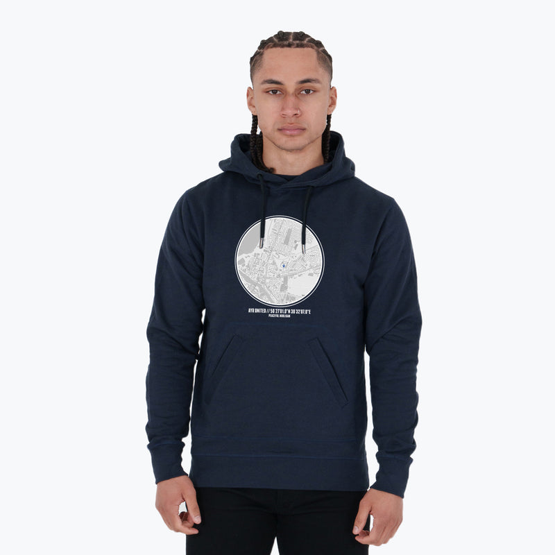 Ayr United Location Hoodie Navy - Peaceful Hooligan 