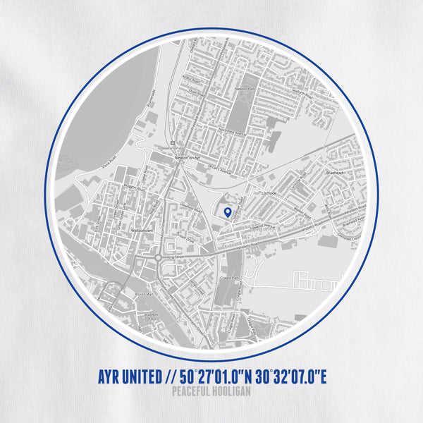 Ayr United Location T-Shirt White - Peaceful Hooligan 