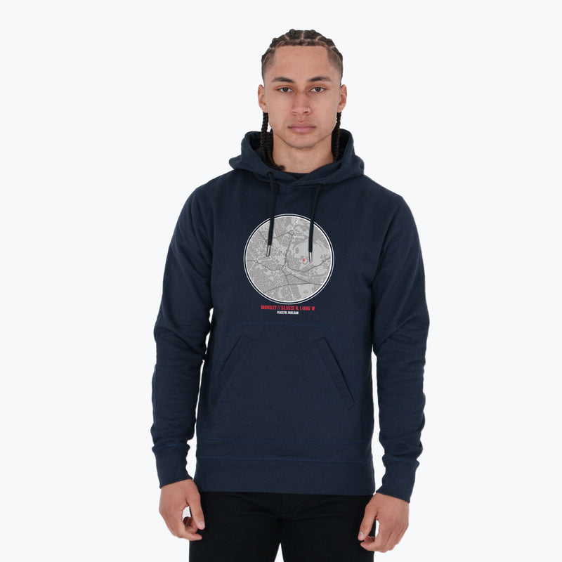 Barnsley Location Hoodie Navy - Peaceful Hooligan 