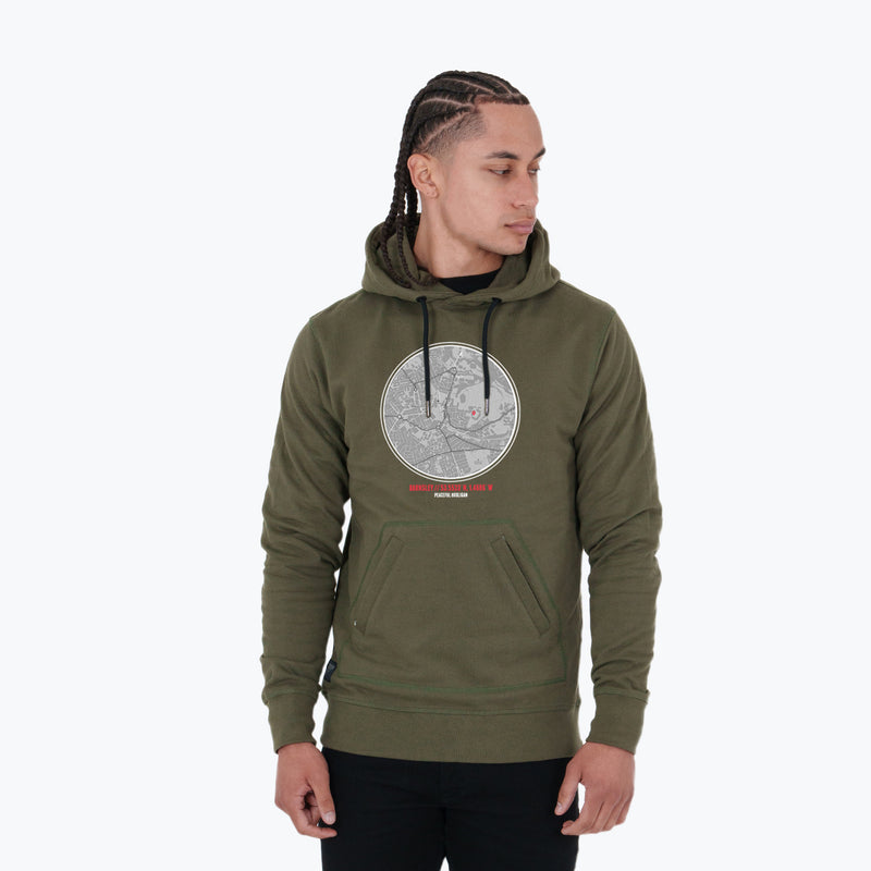 Barnsley Location Hoodie Olive - Peaceful Hooligan 