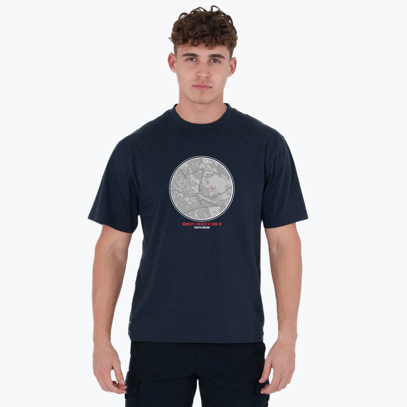 Barnsley Location T-Shirt Navy - Peaceful Hooligan 