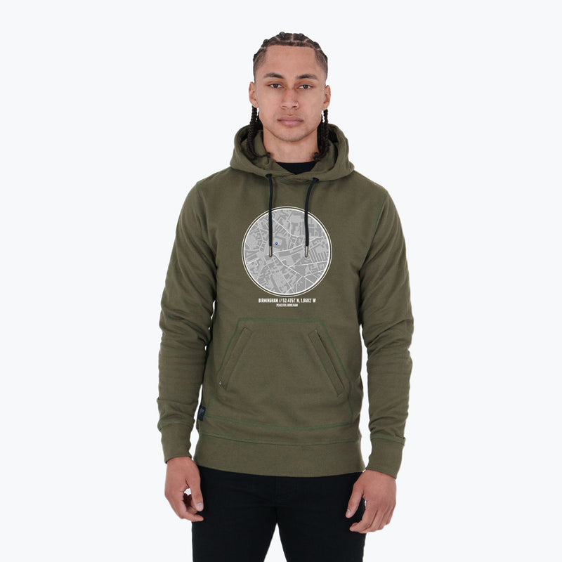 Birmingham City Location Hoodie Olive - Peaceful Hooligan 