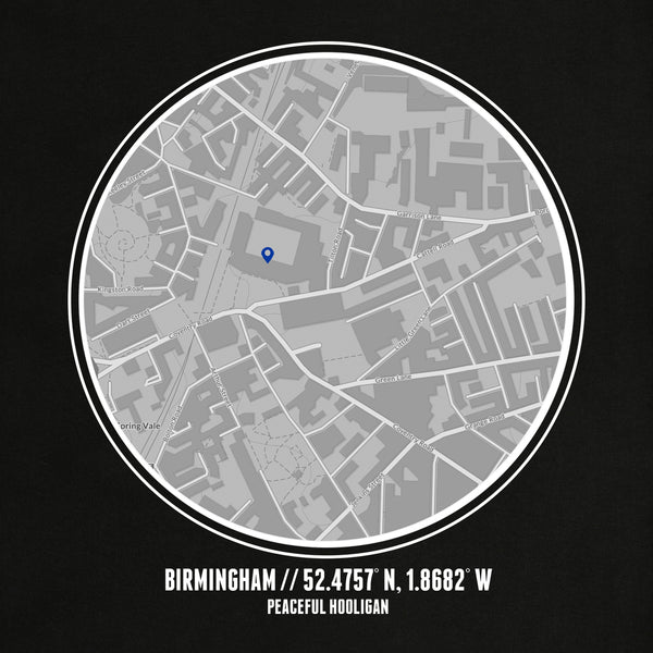 Birmingham City Location T-Shirt Black - Peaceful Hooligan 