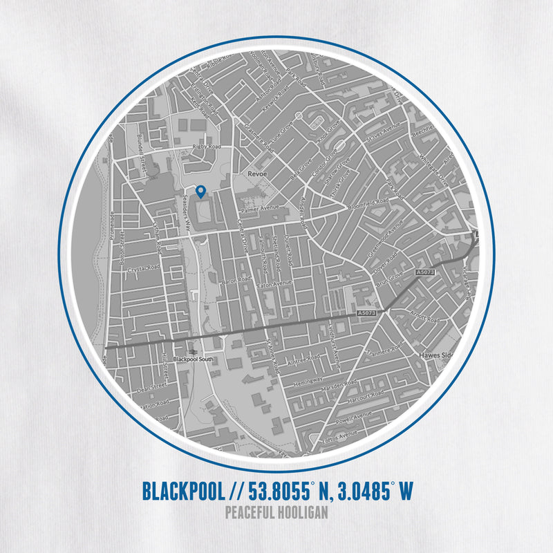 Blackpool Location T-Shirt White - Peaceful Hooligan 