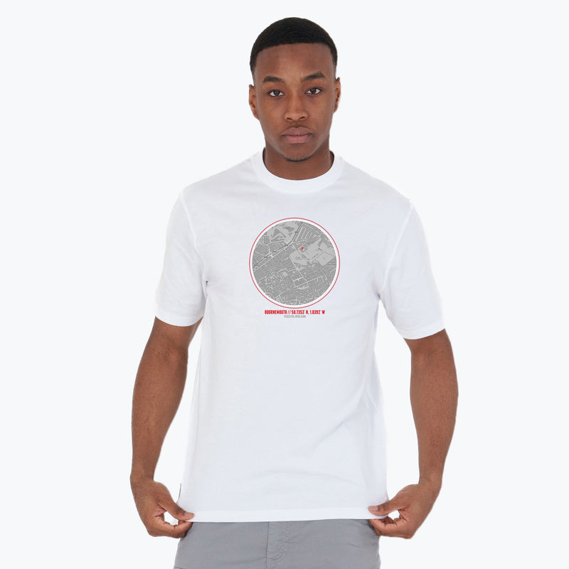 Bournemouth Location T-Shirt White - Peaceful Hooligan 