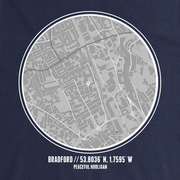 Bradford City Location Sweatshirt Navy - Peaceful Hooligan 