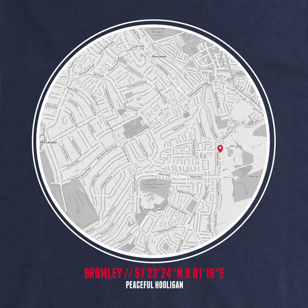 Bromley Location Sweatshirt Navy - Peaceful Hooligan 