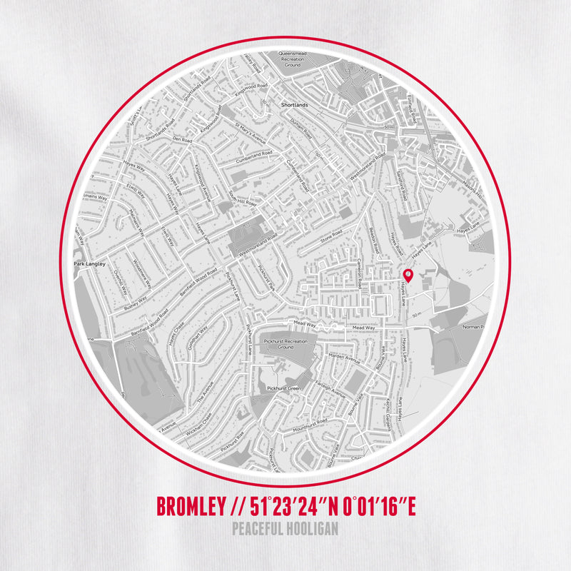 Bromley Location T-Shirt White - Peaceful Hooligan 