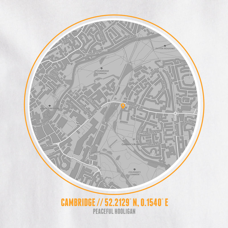 Cambridge United Location T-Shirt White - Peaceful Hooligan 