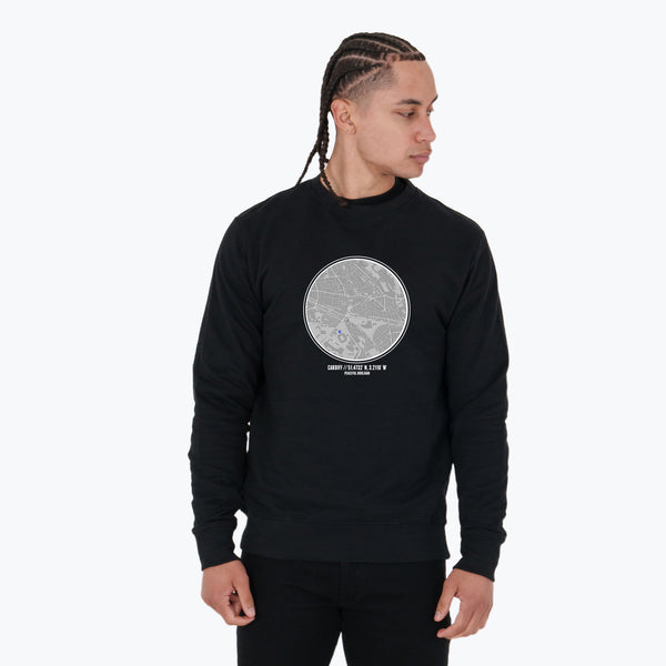 Cardiff City Location Sweatshirt Black - Peaceful Hooligan 