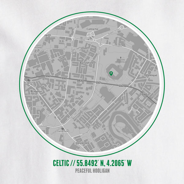 Celtic Location T-Shirt White - Peaceful Hooligan 