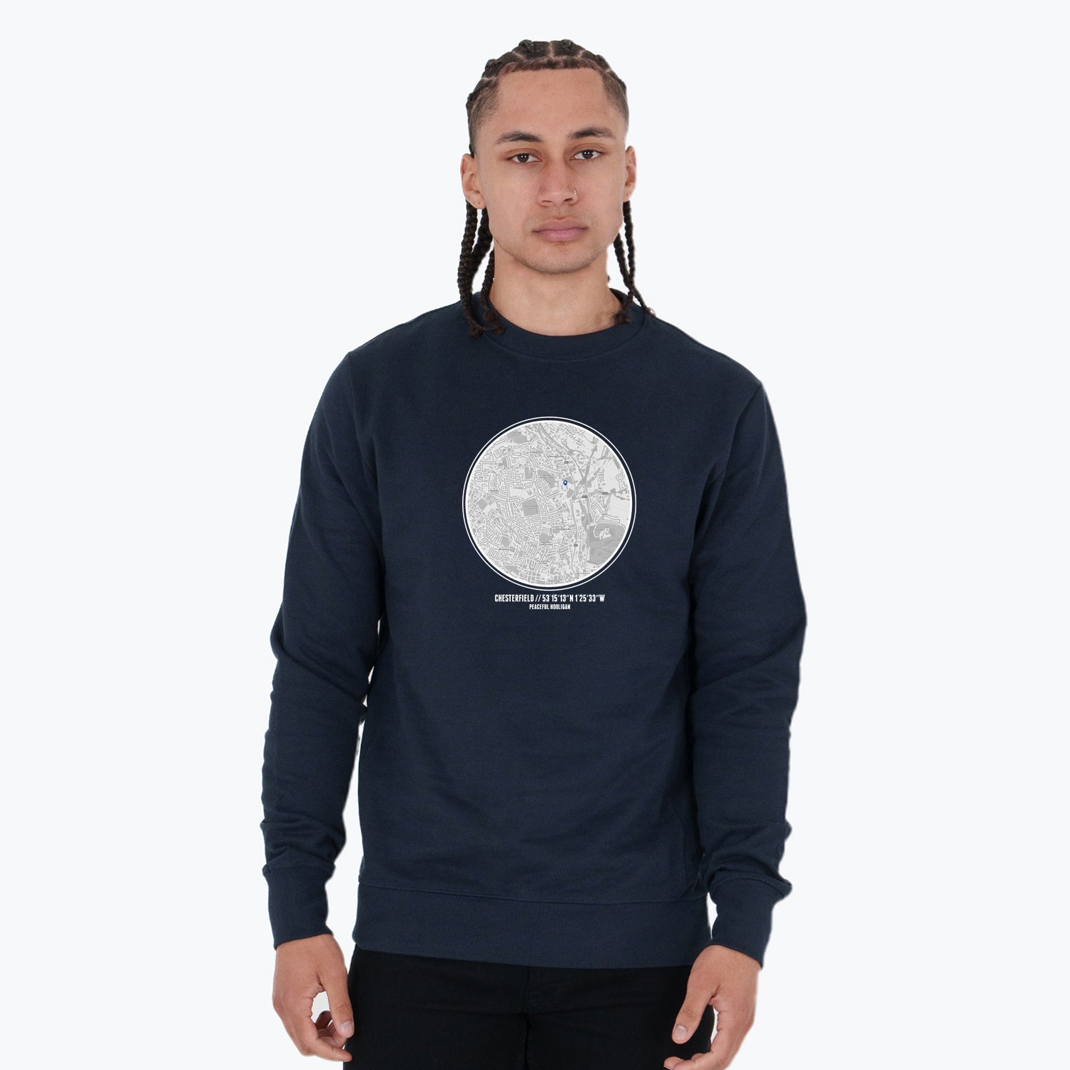 Chesterfield Location Sweatshirt Navy - Peaceful Hooligan 