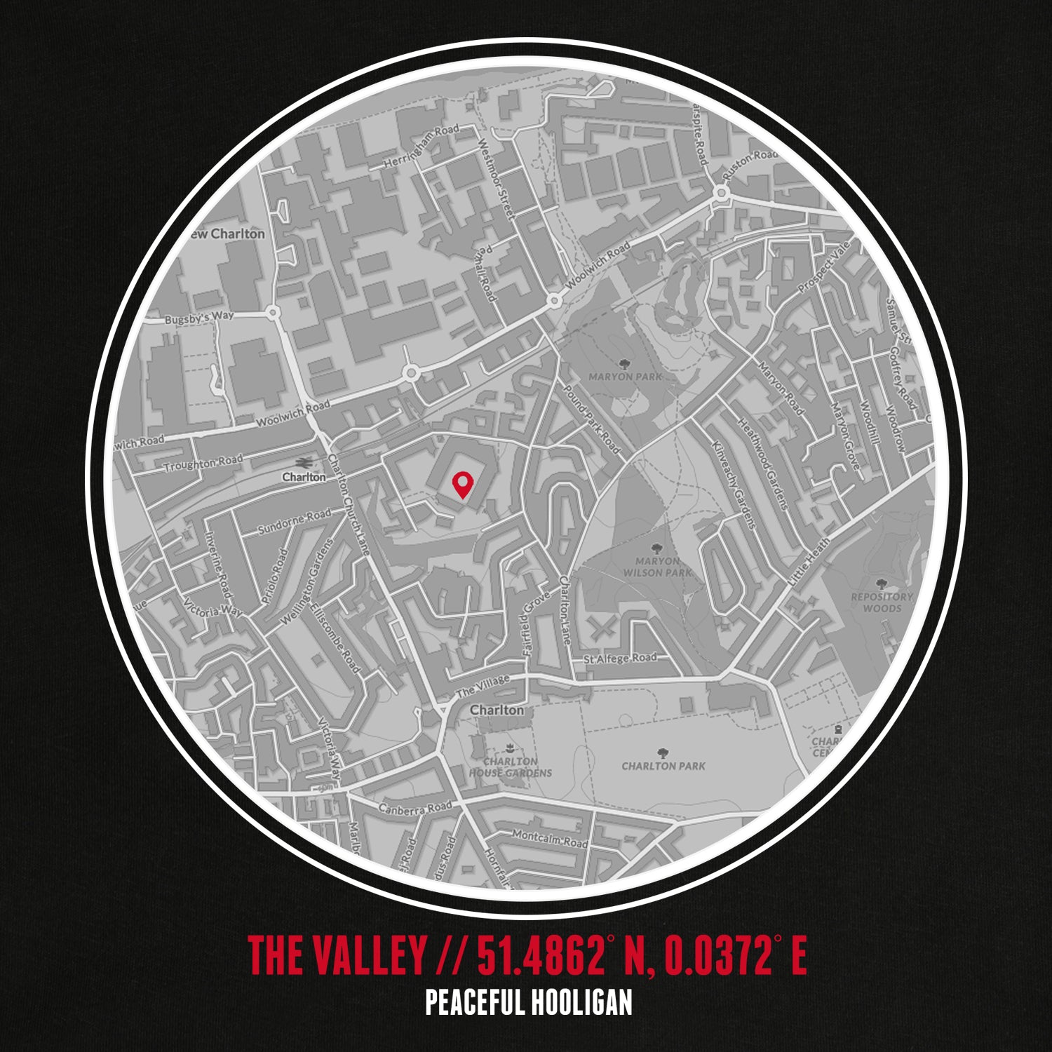 The Valley Location Sweatshirt Black - Peaceful Hooligan 