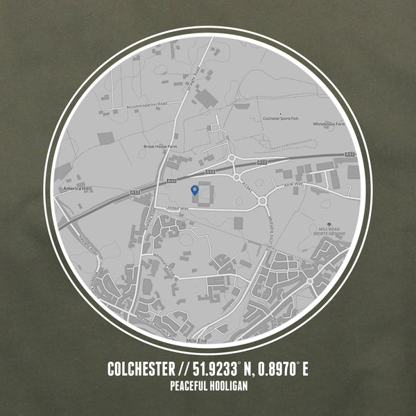 Colchester United Location Hoodie Olive