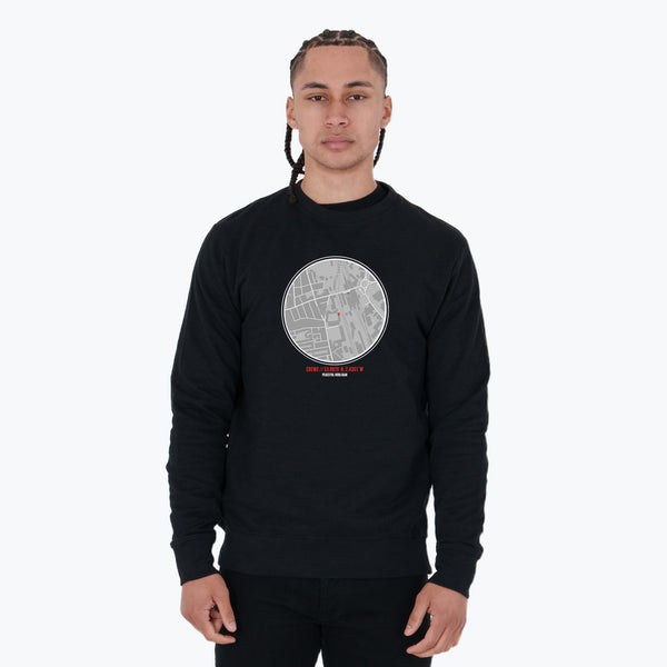 Crewe Alexandra Location Sweatshirt Black - Peaceful Hooligan 