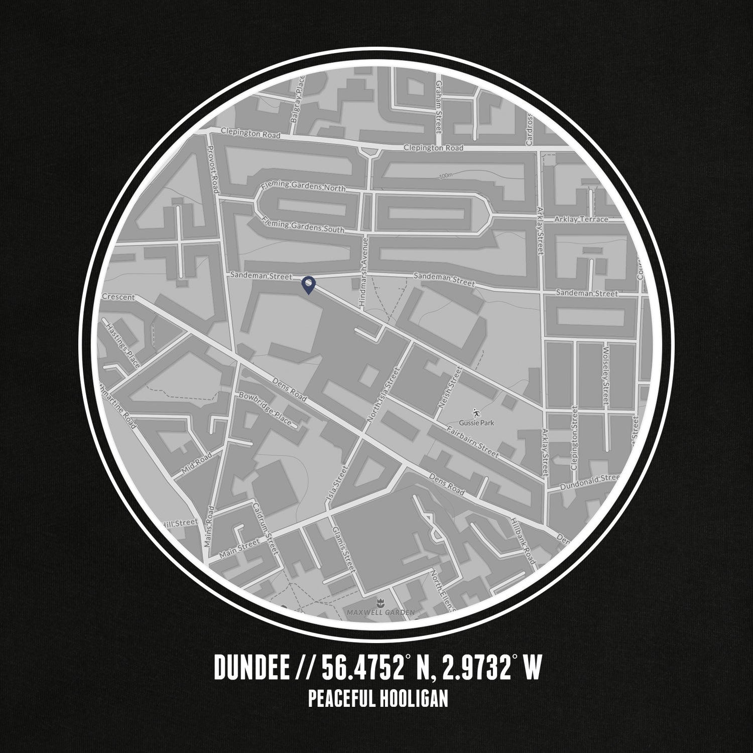 Dundee FC Location Sweatshirt Black - Peaceful Hooligan 