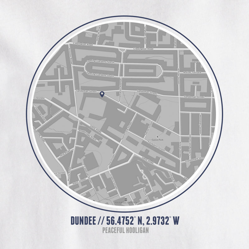 Dundee FC Location T-Shirt White - Peaceful Hooligan 