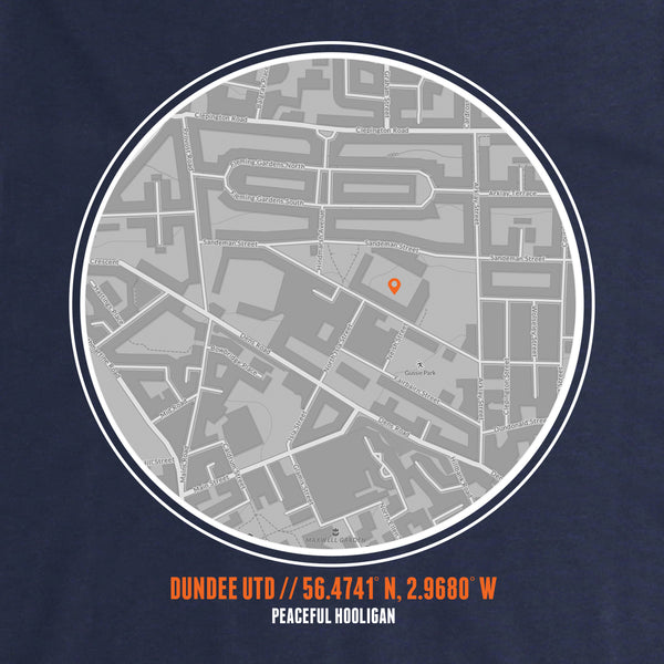 Dundee United Location Hoodie Navy - Peaceful Hooligan 