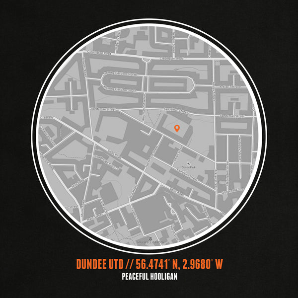 Dundee United Location T-Shirt Black - Peaceful Hooligan 