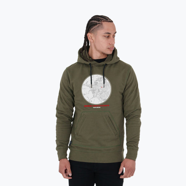 Dunfermline Athletic Location Hoodie Olive - Peaceful Hooligan 