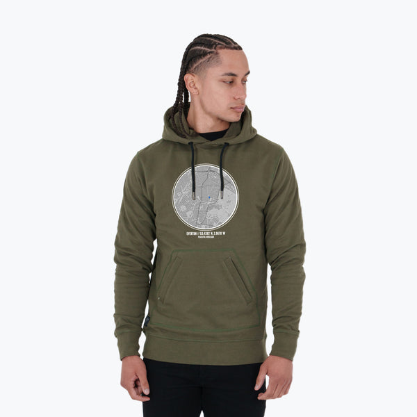 Everton Location Hoodie Olive - Peaceful Hooligan 