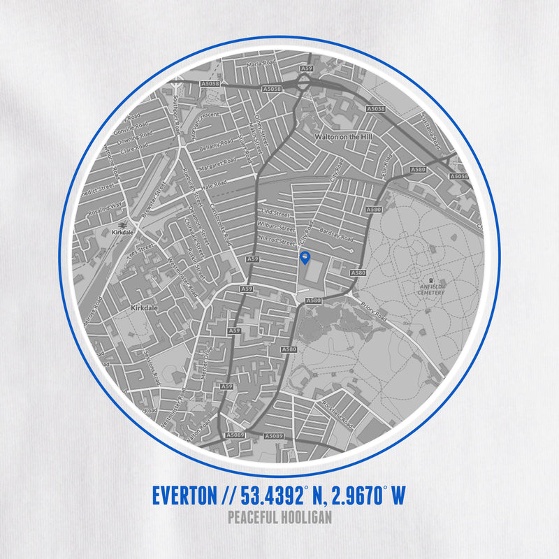 Everton Location T-Shirt White - Peaceful Hooligan 