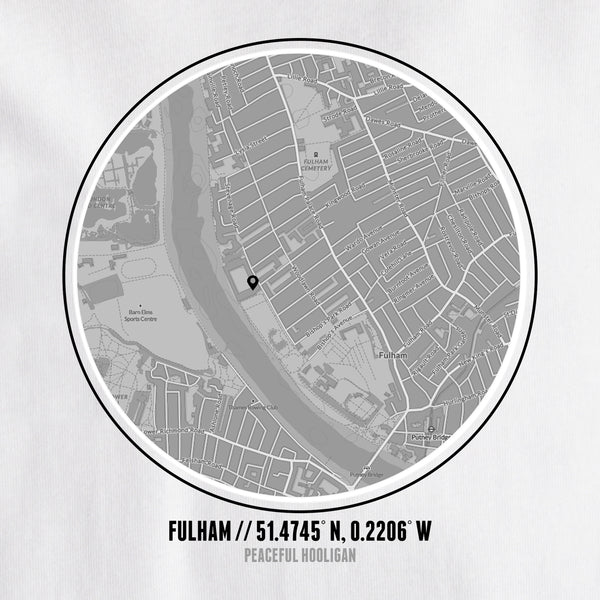 Fulham Location T-Shirt White - Peaceful Hooligan 