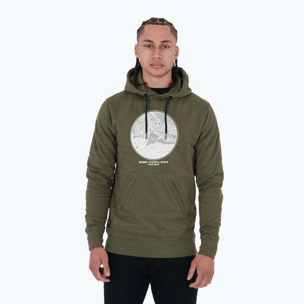 Greenock Morton Location Hoodie Olive - Peaceful Hooligan 