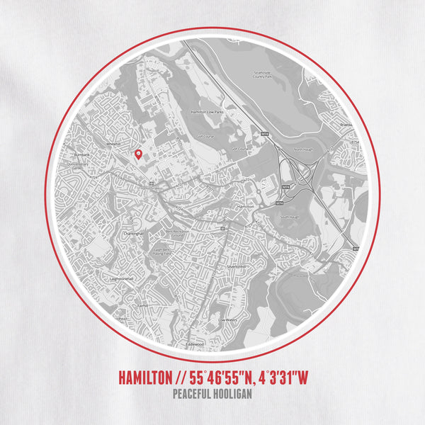 Hamilton Academical Location T-Shirt White - Peaceful Hooligan 