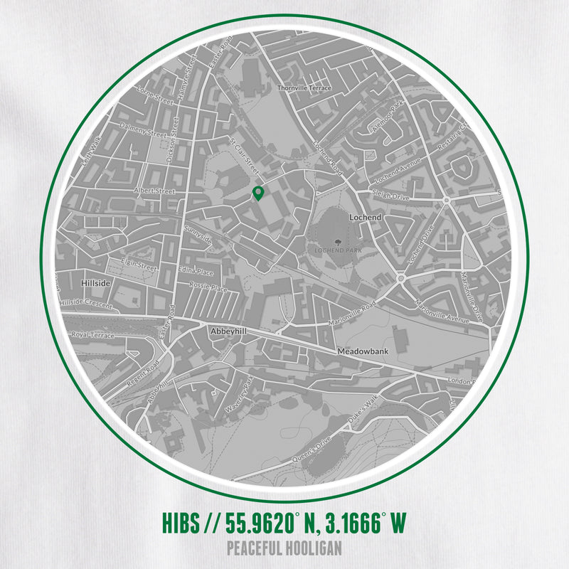 Hibernian Location T-Shirt White - Peaceful Hooligan 