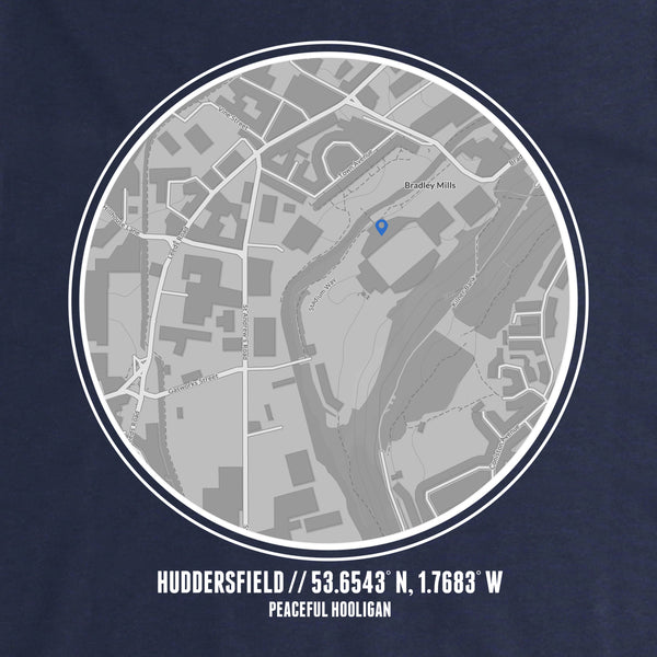 Huddersfield Town Location Hoodie Navy - Peaceful Hooligan 