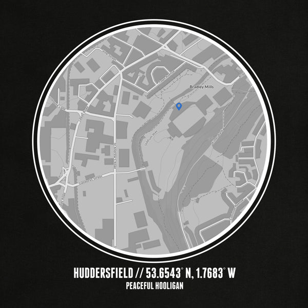 Huddersfield Town Location T-Shirt Black - Peaceful Hooligan 